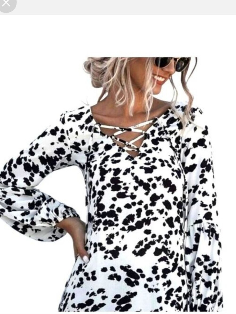 TRÏBE Sheer Animal Print Long Sleeve Blouse Size Small NWT